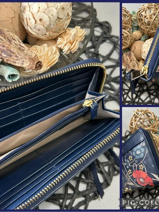 Brahmin Large Duxbury Navy Baronia Floral Satchel & Matching Suri Wallet - Picture 15 of 16